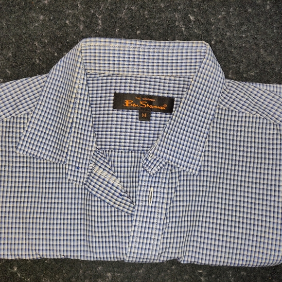 Ben Sherman Button Down Blue/White/Light Blue Shirt - Picture 4 of 7